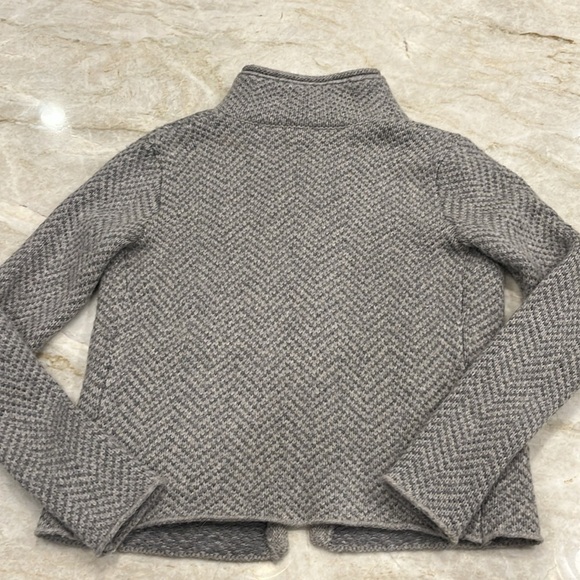 James Perse | Wool Open Front Cardigan | Grey Herringbone | XS‎ - Picture 4 of 10